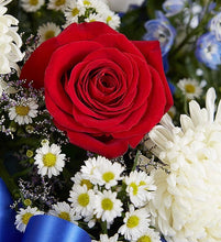 Load image into Gallery viewer, Red, White, & Blue Sympathy Standing Spray